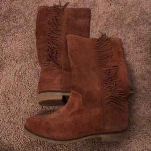 Luck Brand Suede Camel Boot